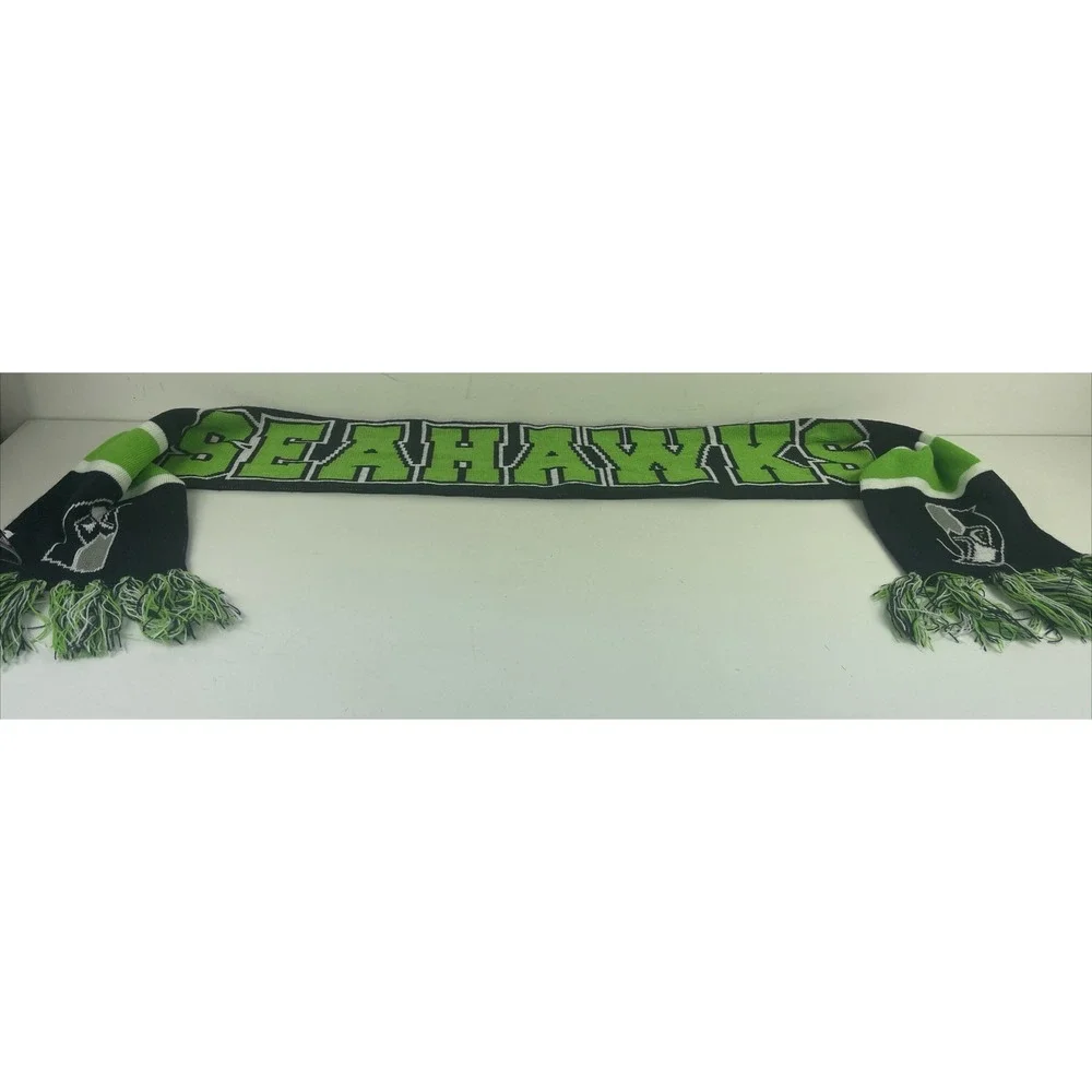 Seattle Seahawks NFL Retro Knit Winter‎ Scarf Double Sided